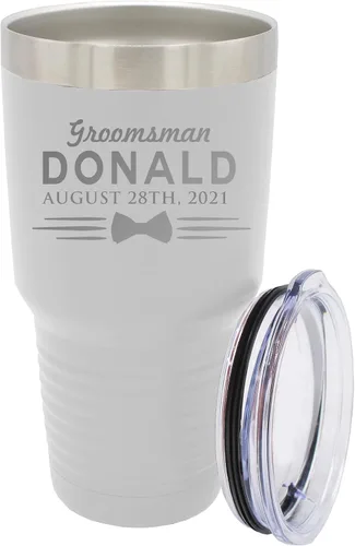 Miniatura 22 de Vaso de padrinos de boda grabado personalizado, taza de acero inoxidable aislada personalizada para padrino de boda, despedida de soltero, boda