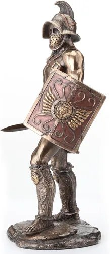 Miniatura 3 de VERONESE DESIGN Estatua del Rey Leonidas Guerrero Griego de Esparta de Resina Bronceada Fundida en Frío de 8.5 Pulgadas de Altura