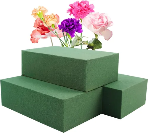 Prashent 3 piezas de bloques de espuma floral, espuma floral verde húmeda y seca para plantas, espuma para arreglos de flores frescas y 3 piezas -