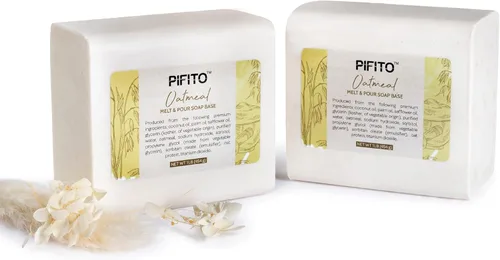 pifito Premium Oatmeal Melt y Vierta Jabón base (2 Lb) – Base de Jabón de glicerina vegetales naturales – Excelente mano jabón Making Supplies