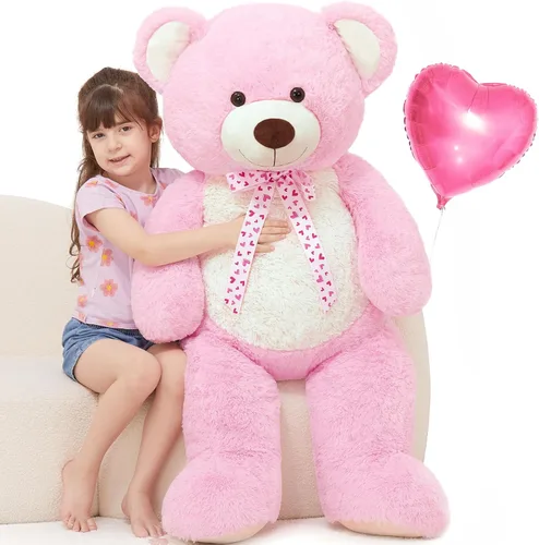 Miniatura 10 de MaoGoLan Oso de peluche gigante de 47 pulgadas, gran oso de peluche clásico para novia, novio, niños, 4 pies grande de peluche para decoración