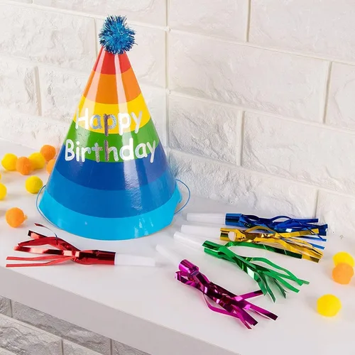 Miniatura 4 de Juvale Hacedores de ruido y cuernos para fiestas, cuernos y sopladores de fiesta a granel, fabricantes de ruido de flecos de oropel para niños