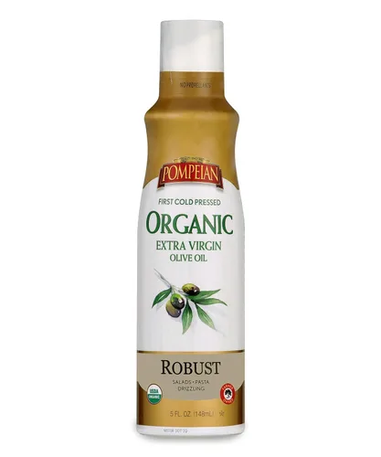 Pompeian Aceite de oliva virgen extra orgánico certificado por USDA, espray antiadherente para cocinar, sin propulsores, 5 onzas líquidas