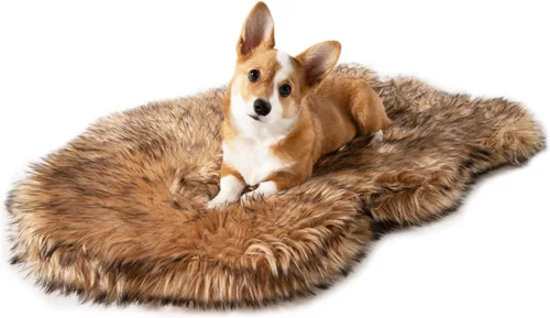 Miniatura 11 de PAW Brands PupRug - Cama ortopédica para perros grandes con piel sintética suave y esponjosa y espuma viscoelástica para aliviar el dolor