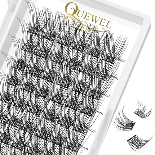 Miniatura 72 de QUEWEL Kit de extensión de pestañas DIY, racimos de pestañas 3D con 280 piezas, racimos de pestañas mixtas de 10-16 mm (30+40+50D), pinzas