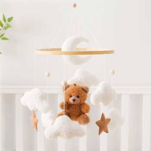 Miniatura 6 de let's make Brazo móvil de madera con diseño de pájaro para cuna, soporte para móvil de bebé de 30 pulgadas, colgador de móvil para bebé, decoración