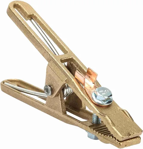 Abrazadera de tierra de soldadura, abrazadera de tierra de soldadura de tierra en forma de A de latón 260A para máquina de soldadura (260A)
