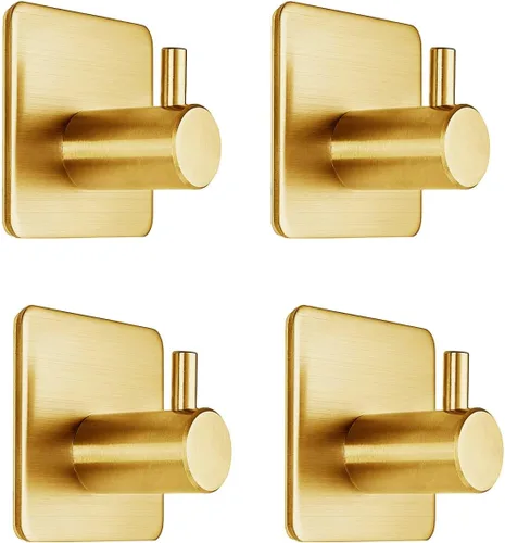 Miniatura 12 de Fotosnow Ganchos adhesivos para toallas, ganchos de pared resistentes al agua, de acero inoxidable para colgar abrigos, sombreros, toallas, colgador