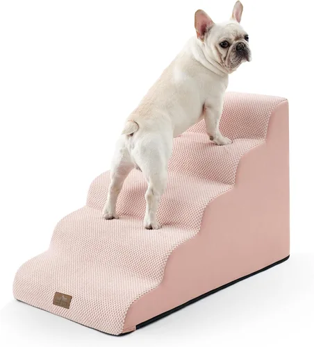 Miniatura 26 de COZY KISS Escaleras anchas para perros pequeños de 15.7 pulgadas de alto, escalón para mascotas para cachorros, gatos mayores, rampa curva
