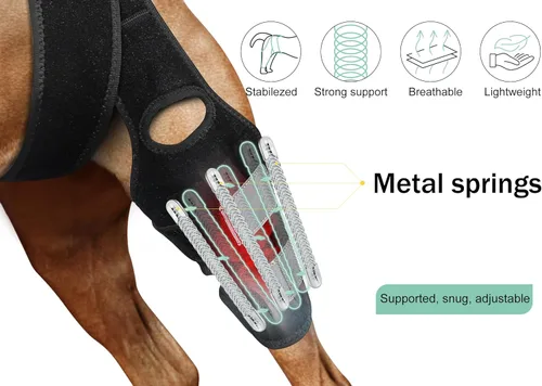 Miniatura 3 de Rodillera para perro para pierna trasera de ACL desgarrada, soporte de ACL para pierna trasera de perros, con estabilizadores laterales, fuerte