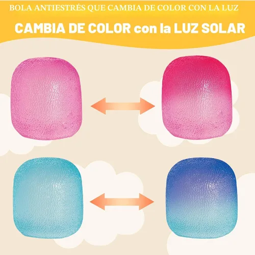 Miniatura 2 de Juguetes para ansiedad, pelotas antiestrés para niños y adultos, cambian de color en el sol, juguetes para ansiedad de azúcar de malta, bola de gel