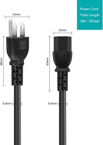 Miniatura 4 de Cable de alimentación de CA de 3 clavijas para olla a presión eléctrica instantánea, olla rápida de energía, olla arrocera, cocina inteligente