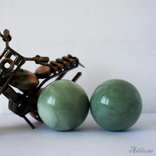 Miniatura 5 de Bolas de ejercicio de mano de mármol verde oscuro Baoding bolas de masaje de salud chinas aliviar el estrés relajarse dedos regalo para padres