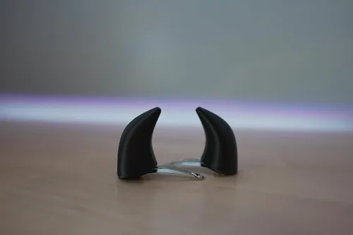Miniatura 3 de Cuernos de clip de diablo a rayas (rayas negras y blancas)
