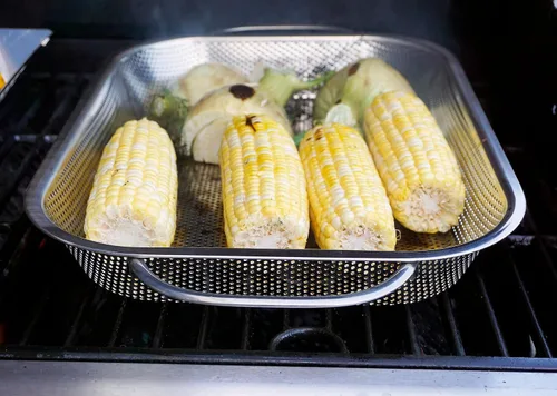 Miniatura 6 de RSVP International Endurance (BQ-RP) - Sartén para asar de precisión para barbacoa, acero inoxidable, 17.5 x 11 x 2 pulgadas, crea el tostado