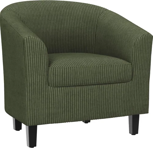 Miniatura 17 de Yaheetech Silla de barril de piel sintética, moderna silla de acento con patas resistentes de madera, silla de club de piel sintética, cómoda silla
