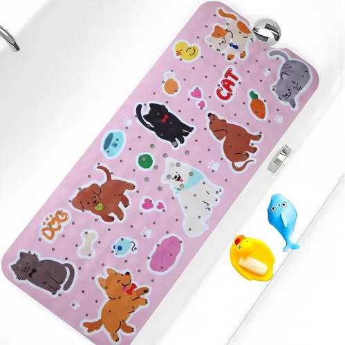 Miniatura 12 de Tapete de Baño para Bebé para Bañera Antideslizante para Niños, Tapete de Bañera Extra Largo de 40X16 Pulgadas, Tapete de Baño y Ducha para Niños