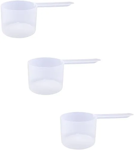 Miniatura 41 de Conjunto de 5 cucharas medidoras de plástico, 6 cucharadas (90 cc 3/8 taza 3 oz. 90 mL) con mango largo para polvos, gránulos, café, comida
