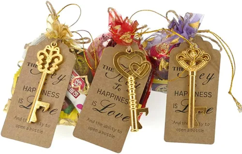 Miniatura 6 de ALIMITOPIA 50 piezas de abrebotellas con llave de esqueleto, despedida de soltera, boda, fiesta, recuerdo, regalo con etiqueta de acompañante