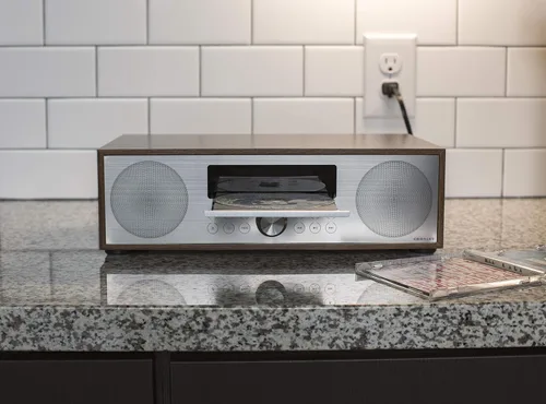 Miniatura 3 de Crosley CR3501A-WA Fleetwood Bluetooth FM Radio despertador y reproductor de CD, Nogal