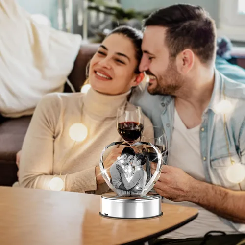 Miniatura 7 de Foto de cristal 3D, regalos personalizados de Navidad para mamá, mujer, esposa, para ella, pareja, regalos personalizados con tu propia foto, imagen