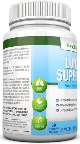 Miniatura 8 de NutriONN Desintoxicación y limpieza pulmonar - Ideal para fumadores - Extra fuerte - Suplementos 100% herbarios de salud pulmonar - Apoyo