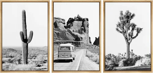 Miniatura 112 de NWT Juego de Arte de Pared de Lienzo Enmarcado Bosque Blanco y Negro Reflejo de Lago Paisaje Naturaleza Vida Silvestre Arte de Fotografía Rústico