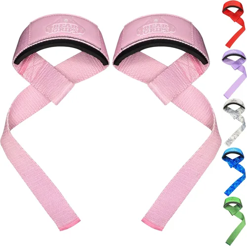 Miniatura 8 de Bear Grips Correas de levantamiento - Correas de gimnasio y levantamiento de pesas para hombres y mujeres, soporte de peso muerto, 2 pares
