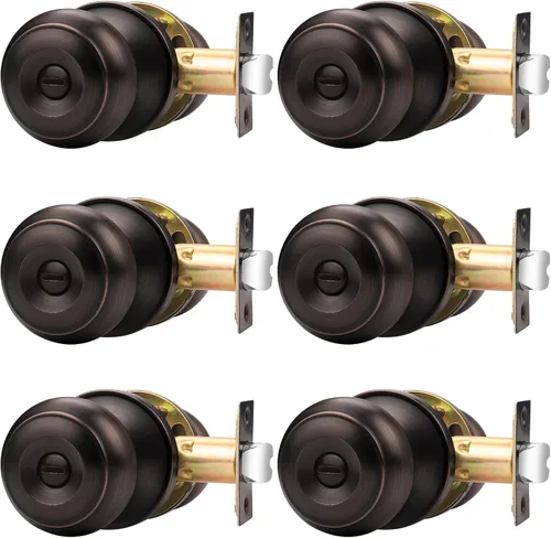 Miniatura 30 de Probrico - Perillas de puerta de negro mate, manijas de puerta con cerradura y perilla, manijas de puerta interior sin llave para baño y dormitorio