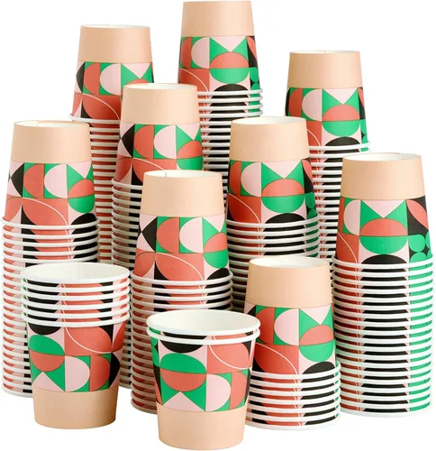 Turbo Bee Paquete de 300 vasos de papel de 4 onzas, vasos para bebidas calientes/frías, tazas pequeñas de papel espresso para fiestas, picnic,
