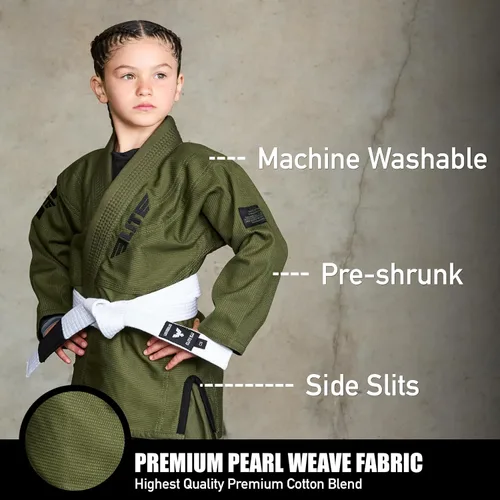 Miniatura 2 de Elite Sports Kids BJJ GI - Kimono brasileño Jiujitsu Gi con tela preencogida y cinturón, para niños y jóvenes, aprobado por la IBJJF