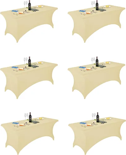 Miniatura 93 de FORLIFE - Funda de mesa de elastano, mantel ajustado de 4 pies para mesas rectangulares, funda elástica para patio, universal para bodas, banquetes