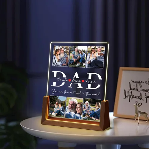 Miniatura 6 de Regalos de cumpleaños personalizados para el día del padre, para papá, de hija, hijo, esposa, marco de fotos con placa acrílica personalizada