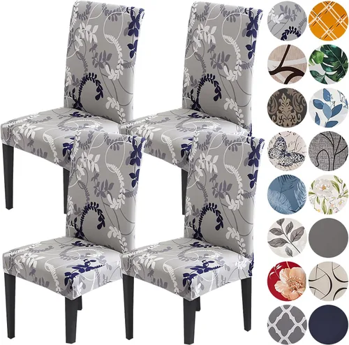 Miniatura 81 de HZDHCLH Juego de 6 fundas grises para sillas Parsons de elastano para comedor, fundas elásticas de elastano para sillas Parsons, fundas de asiento