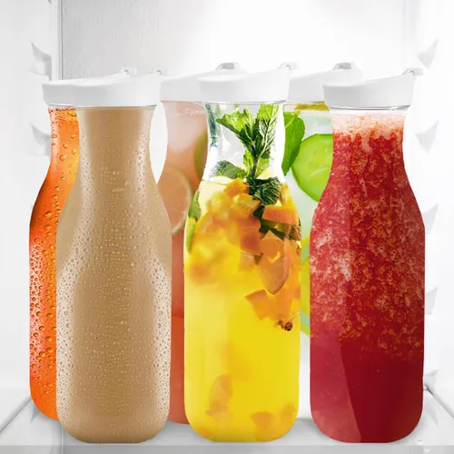 Miniatura 5 de DilaBee Jarra de agua con tapas, 50 onzas, jarras de plástico para jugos de mimosa, leche, batidos, té helado, recipientes para bebidas para paquete