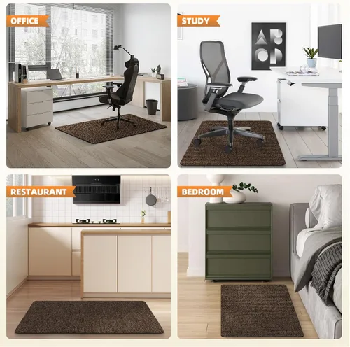 Miniatura 6 de Tapete para silla de oficina para pisos de madera dura y baldosas, 48" x 36" Tapetes para silla de escritorio de computadora, Tapete antideslizante