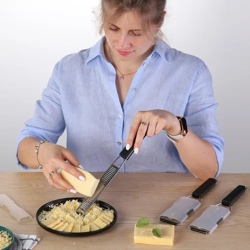 Miniatura 6 de Cambom Lemon Zester Rallador de tres piezas, herramienta de cocina resistente para queso parmesano, jengibre, ajo, nuez moscada, chocolate