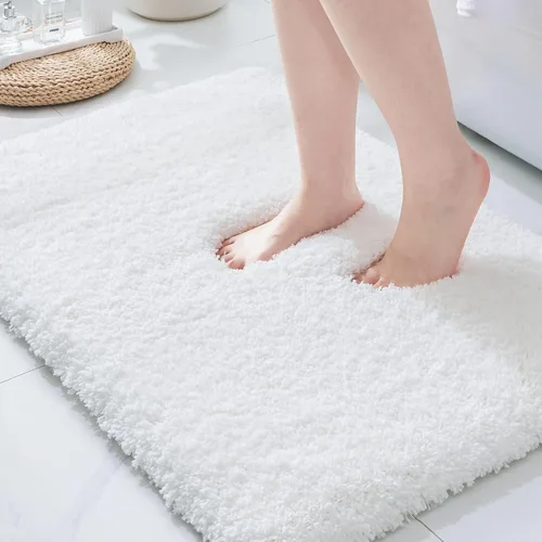 Miniatura 52 de ILANGO Alfombras de Baño Beige 32" × 20" Antideslizantes y Súper Absorbentes Extra Gruesas Suaves, Alfombra de Baño Lavable para Piso, Alfombra