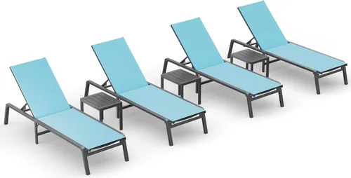 Miniatura 44 de Tumbona de Aluminio para Exteriores - Silla de Descanso Plegable y de Montaje Libre para Exteriores con 5 Respaldos Ajustables, Silla de Patio