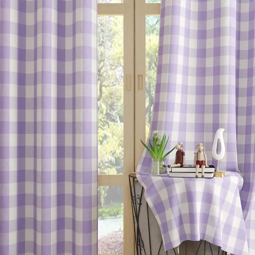 Miniatura 22 de UPOPO Cortinas de ventana Buffalo Check 122 cm de largo, cortinas de algodón para sala de estar, paneles de cortina a cuadros para dormitorio