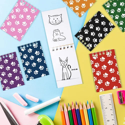 Miniatura 8 de Weecent 24 mini cuadernos con diseño de pata de perro, recuerdos de fiesta para niños, cachorros, bloc de notas de animales, cuadernos de bolsillo