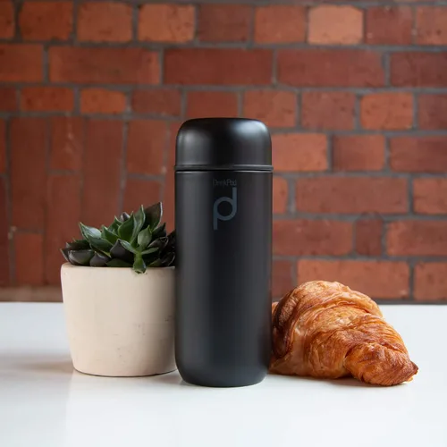 Miniatura 2 de Drinkpod Grunwerg HCF-200BK - Frasco de cápsula aislado al vacío, acero inoxidable, negro, 6.8 fl oz