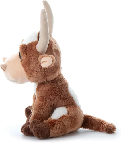 Miniatura 3 de The Petting Zoo Longhorn - Animal de peluche, regalos para niños, animales de zoológico de ojos brillantes, juguete de peluche de cuerno largo de 7
