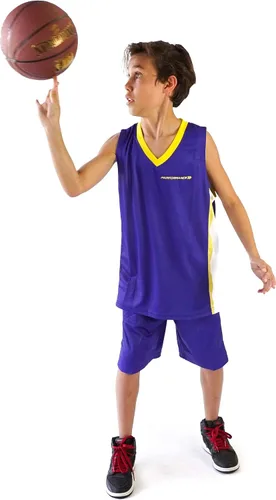 Miniatura 4 de Conjunto de camisetas de baloncesto prémium para niños, camisetas deportivas y pantalones cortos deportivos para jóvenes y niños de 6 a 12 años