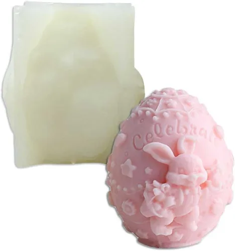 Tone Fun Moldes de silicona para velas de huevo de color conejo para hacer velas, resina, velas de aromaterapia, jabón de cera hecho a mano,