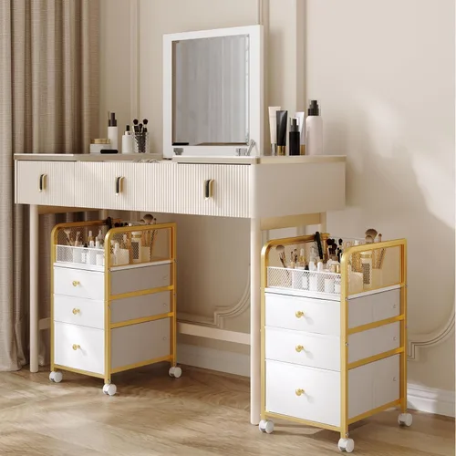 Organizador de Maquillaje Carrito de Almacenamiento con Cajones, Organizador de Maquillaje sobre Ruedas, Carrito de Almacenamiento de Maquillaje
