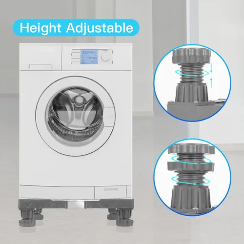 Miniatura 5 de Nefish Soporte para Mini Refrigerador Ajustable Soporte para Refrigerador con 4 Patas Resistentes Base Universal Soporte para Lavadora Pedestales