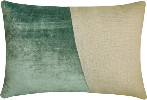 Miniatura 22 de Fabric Mart Direct Funda de cojín para sofá, fundas de cojín decorativas de color verde y gris, de 12 x 12 pulgadas, almohadas de retazos de bloques