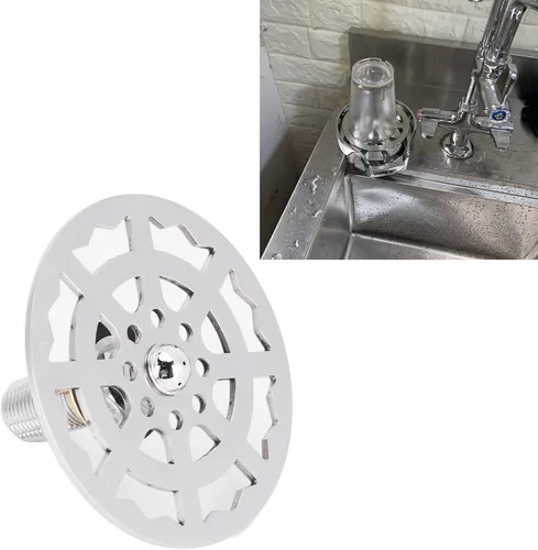 Miniatura 6 de Profesional Bar vidrio Enjuagador Cabeza de grifo de acero inoxidable Lavadora automática de tazas Accesorio limpiador para Bar Hotel Cafetería
