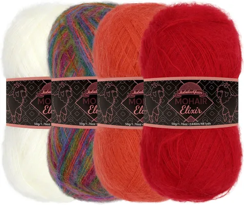 Miniatura 53 de JubileeYarn Mohair Elixir Yarn - 50g/Skein Baby Wool Blend - Cosmopolitan - 1 Skein